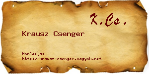Krausz Csenger névjegykártya